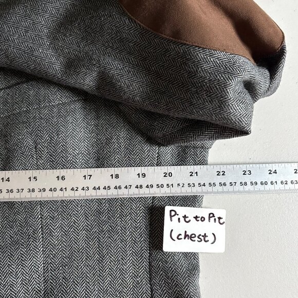 Lauren Ralph Lauren Wool Herringbone Elbow Patch Sport Coat Blazer - Men's 40R - Picture 9 of 12